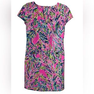 Lily Pulitzer (Authentic) Layton Multi Palm Reader Ottoman Stretch Dress Size XS
